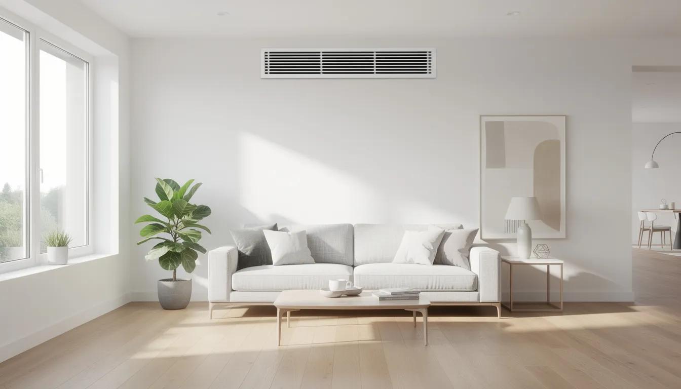 Modern home with HVAC ventilation system helping improve indoor air quality