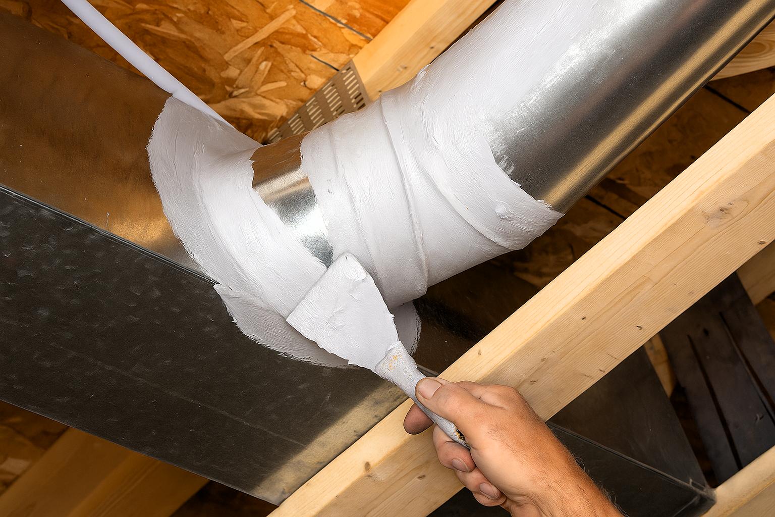 Professionally sealed HVAC duct connections helping prevent conditioned air loss
